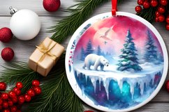 Winter Polar Bear Ornament Sublimation PNG Product Image 2