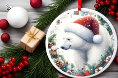 Polar Bear Round Ornament Sublimation PNG Product Image 2