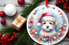 Colorful Pastel Dog Christmas Ornament PNG Product Image 2
