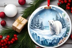 Winter Polar Bear Ornament Sublimation PNG Product Image 2