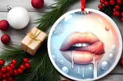 Winter Sexy Lips Ornament Sublimation PNG Product Image 2
