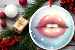 Winter Sexy Lips Ornament Sublimation PNG Product Image 2