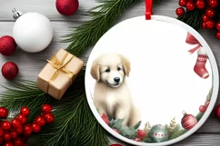 Winter Dog Ornament Sublimation PNG Product Image 2