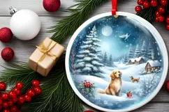 Winter Dog Ornament Sublimation PNG Product Image 2