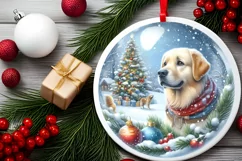 Winter Dog Ornament Sublimation PNG Product Image 2