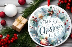 Frosty Fun Christmas Ornament Sublimation PNG Product Image 2