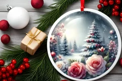 Winter Scene with Flowers Sublimation PNG Product Image 2