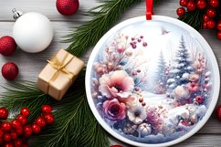 Winter Flowers Ornament Sublimation PNG Product Image 2