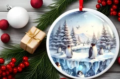Winter Penguin Ornament Sublimation PNG Product Image 2