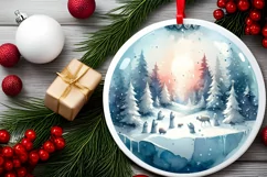 Nativity Winter Christmas Ball Scene Sublimation PNG Product Image 2