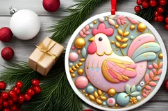 Round Christmas Ornament Sublimation|Clipart Product Image 2