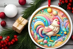 Round Christmas Ornament Sublimation|Clipart Product Image 2