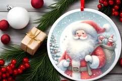Santa Pastel Round Ornament Sublimation PNG Product Image 2