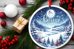 Round Christmass Ornament Sublimation|Clipart Product Image 2