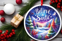 Colorful Santa Round Ornament Sublimation PNG Product Image 2