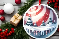 Winter Candies Ornament Sublimation PNG Product Image 2