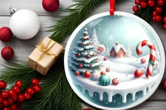 Winter Candies Ornament Sublimation PNG Product Image 2