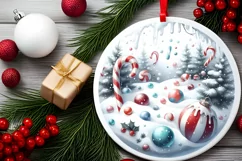 Melting Winter Scene with Candies Ornament PNG Product Image 2