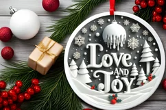 Love and Joy Round Melting Winter Scene Vector PNG Product Image 2