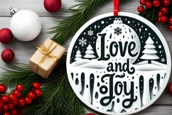 Love and Joy Round Melting Winter Scene Vector PNG Product Image 2
