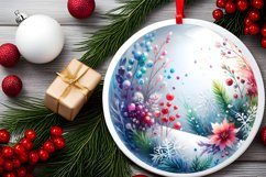 Winter Scene with Flowers Round Ornament PNG Product Image 2