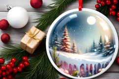 Winter Scene with Flowers Round Ornament PNG Product Image 2