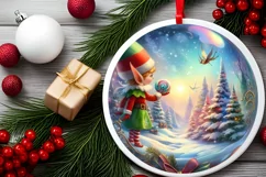 Pastell 3D Elf Winter Scene Sublimation PNG Product Image 2