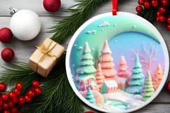 Pastell 3D Winter Scene Sublimation PNG Product Image 2