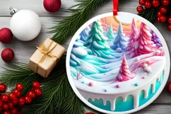 Pastell 3D Winter Scene Sublimation PNG Product Image 2