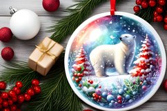 Watercolor 3D Polar Bear Winter Scene Sublimation PNG Product Image 2