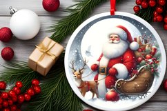 Santa Center Winter Watercolor Christmas Ornament Product Image 2
