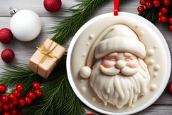 3d santa round ornament sublimation png Product Image 2