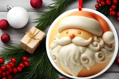 3d Martzipan Santa Christmas Ornament Sublimation PNG Product Image 2