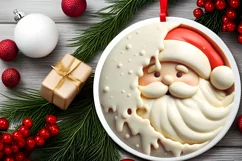 3d Martzipan Santa Christmas Ornament Sublimation PNG Product Image 2