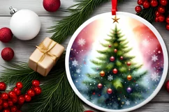Polar Bear Christmas Ornament Sublimation PNG Product Image 2