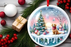 3D Cawith Dog Winter Scene Sublimation PNG Product Image 2