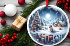 3D Cawith Dog Winter Scene Sublimation PNG Product Image 2
