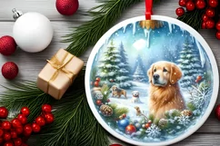 3D Cawith Dog Winter Scene Sublimation PNG Product Image 2