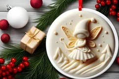 3d Martzipan Fairy Christmas Ornament Sublimation PNG Product Image 2