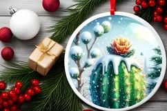 Melting Winter Scene with Cactus Sublimation PNG Product Image 2
