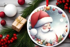 Santa Winter Watercolor Christmas Ornament Sublimation PNG Product Image 2
