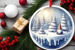 Melting Winter Scene with Gnome Sublimation PNG Product Image 2