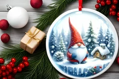 Melting Winter Scene with Gnome Sublimation PNG Product Image 2