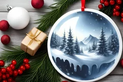 3D Winter Scene Ornament Sublimation PNG Product Image 2