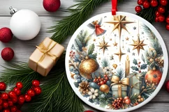 Holiday Blessings Winter Round Christmas Ornament Product Image 2