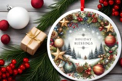 Winter Scene with Holiday Blessings Sublimation PNG Product Image 2