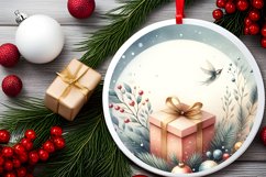 Gift Round Christmas Ornament Sublimation PNG Product Image 2