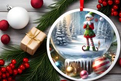 3D Winter Scene with Elf Ornament Sublimation PNG Product Image 2