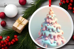 Round Christmass Ornament Sublimation|Clipart Product Image 2