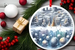 3D Winter Scene Spain Ornament Sublimation PNG Product Image 2